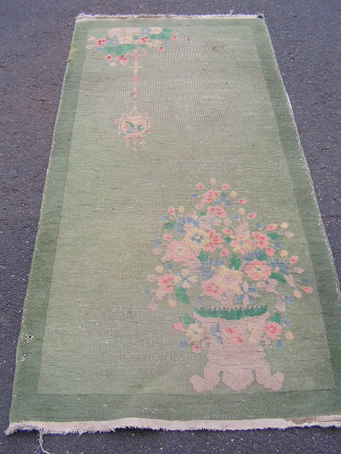 RUG #053, Green 1920s Style 1.8m x 90cm